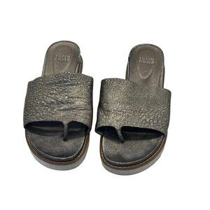 Eileen Fisher Women’s Touch Sandals – Silver Metallic – Size 6M